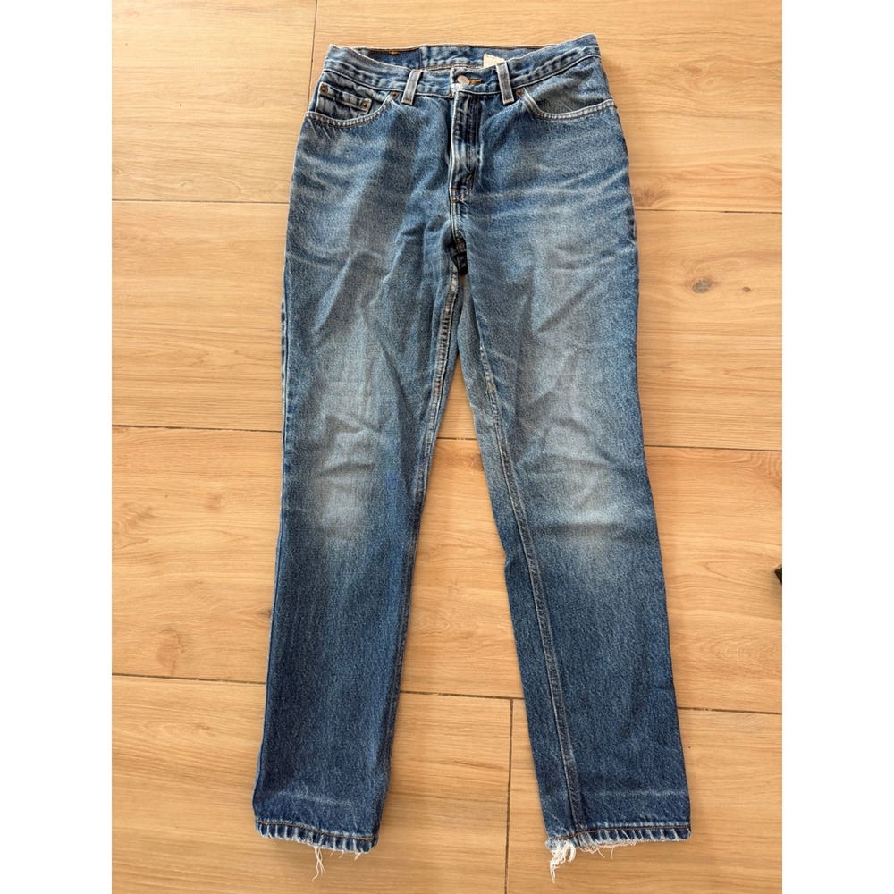 Vintage Levis 517 Orange Tab Jeans Slim Fit Bootcut USA Made 9 JR S Medium Wash